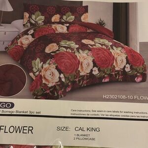Floral Borrego Blanket 3pc Set - Cal King